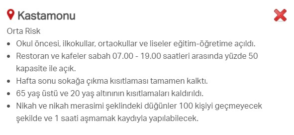 Hangi ilde hangi kısıtlamalar uygulanıyor? İşte renklere göre il il uygulanan kısıtlamalar 18