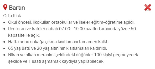 Hangi ilde hangi kısıtlamalar uygulanıyor? İşte renklere göre il il uygulanan kısıtlamalar 19