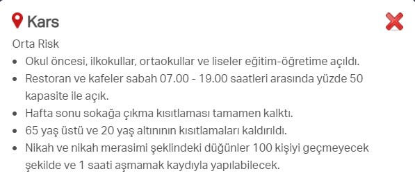 Hangi ilde hangi kısıtlamalar uygulanıyor? İşte renklere göre il il uygulanan kısıtlamalar 2