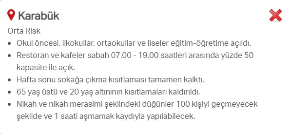 Hangi ilde hangi kısıtlamalar uygulanıyor? İşte renklere göre il il uygulanan kısıtlamalar 20