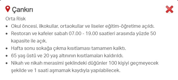 Hangi ilde hangi kısıtlamalar uygulanıyor? İşte renklere göre il il uygulanan kısıtlamalar 21