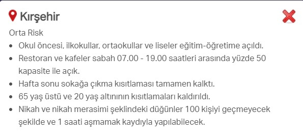 Hangi ilde hangi kısıtlamalar uygulanıyor? İşte renklere göre il il uygulanan kısıtlamalar 22