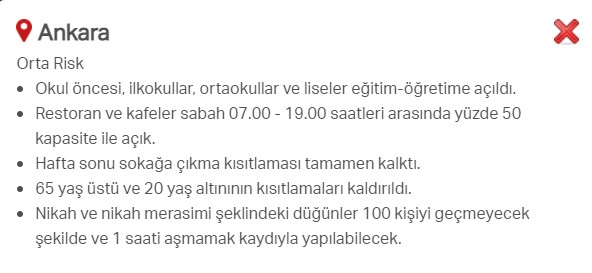 Hangi ilde hangi kısıtlamalar uygulanıyor? İşte renklere göre il il uygulanan kısıtlamalar 24