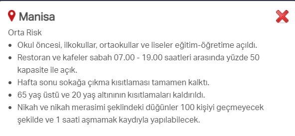 Hangi ilde hangi kısıtlamalar uygulanıyor? İşte renklere göre il il uygulanan kısıtlamalar 29