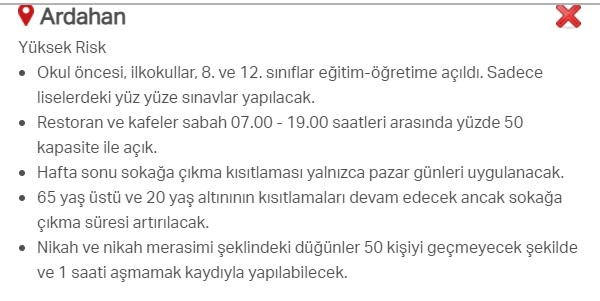 Hangi ilde hangi kısıtlamalar uygulanıyor? İşte renklere göre il il uygulanan kısıtlamalar 3