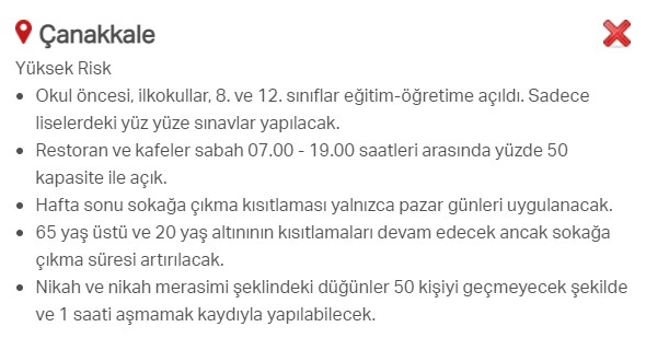 Hangi ilde hangi kısıtlamalar uygulanıyor? İşte renklere göre il il uygulanan kısıtlamalar 33