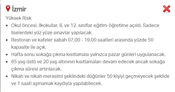 Hangi ilde hangi kısıtlamalar uygulanıyor? İşte renklere göre il il uygulanan kısıtlamalar 38