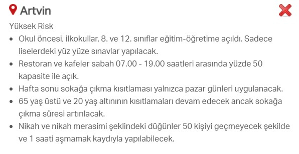 Hangi ilde hangi kısıtlamalar uygulanıyor? İşte renklere göre il il uygulanan kısıtlamalar 4