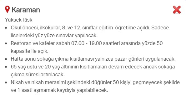 Hangi ilde hangi kısıtlamalar uygulanıyor? İşte renklere göre il il uygulanan kısıtlamalar 41