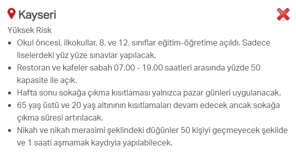 Hangi ilde hangi kısıtlamalar uygulanıyor? İşte renklere göre il il uygulanan kısıtlamalar 44