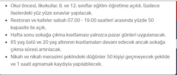 Hangi ilde hangi kısıtlamalar uygulanıyor? İşte renklere göre il il uygulanan kısıtlamalar 51