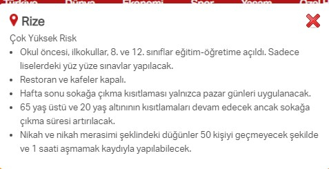 Hangi ilde hangi kısıtlamalar uygulanıyor? İşte renklere göre il il uygulanan kısıtlamalar 65