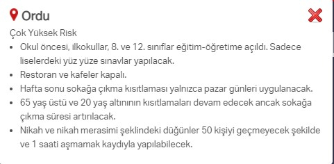 Hangi ilde hangi kısıtlamalar uygulanıyor? İşte renklere göre il il uygulanan kısıtlamalar 69