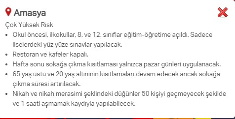 Hangi ilde hangi kısıtlamalar uygulanıyor? İşte renklere göre il il uygulanan kısıtlamalar 71