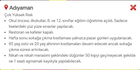 Hangi ilde hangi kısıtlamalar uygulanıyor? İşte renklere göre il il uygulanan kısıtlamalar 73