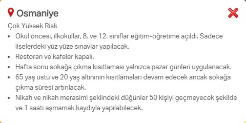 Hangi ilde hangi kısıtlamalar uygulanıyor? İşte renklere göre il il uygulanan kısıtlamalar 74