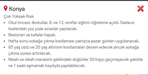 Hangi ilde hangi kısıtlamalar uygulanıyor? İşte renklere göre il il uygulanan kısıtlamalar 76