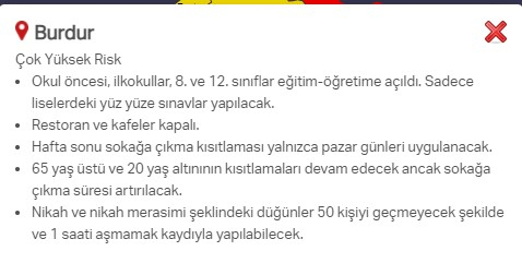 Hangi ilde hangi kısıtlamalar uygulanıyor? İşte renklere göre il il uygulanan kısıtlamalar 77