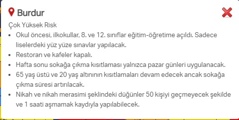 Hangi ilde hangi kısıtlamalar uygulanıyor? İşte renklere göre il il uygulanan kısıtlamalar 78