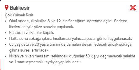 Hangi ilde hangi kısıtlamalar uygulanıyor? İşte renklere göre il il uygulanan kısıtlamalar 79