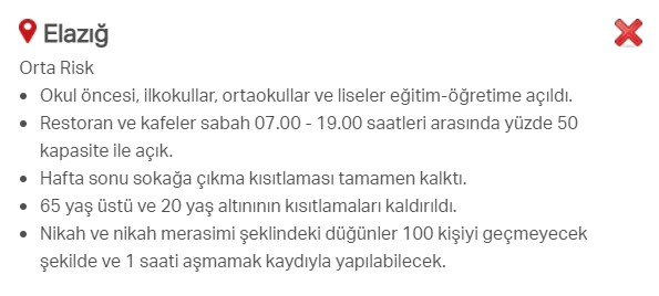 Hangi ilde hangi kısıtlamalar uygulanıyor? İşte renklere göre il il uygulanan kısıtlamalar 9