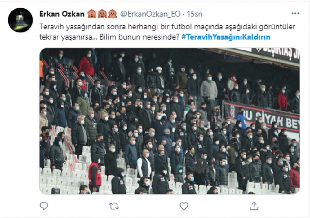 30 binden fazla paylaşım yapıldı, Twitter'da TT oldu: #TeravihYasağınıKaldırın 15