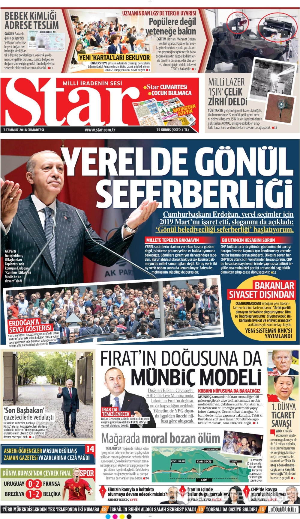 7 Temmuz 2018 Gazete manşetleri Hürriyet - Sözcü - Posta 8