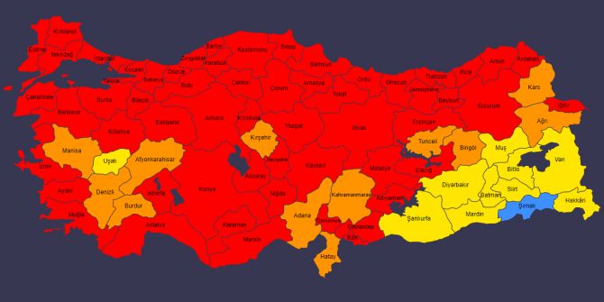 En güncel verilerle illere göre risk durumu, haftalık vaka sayısı ve vakalardaki artış oranı