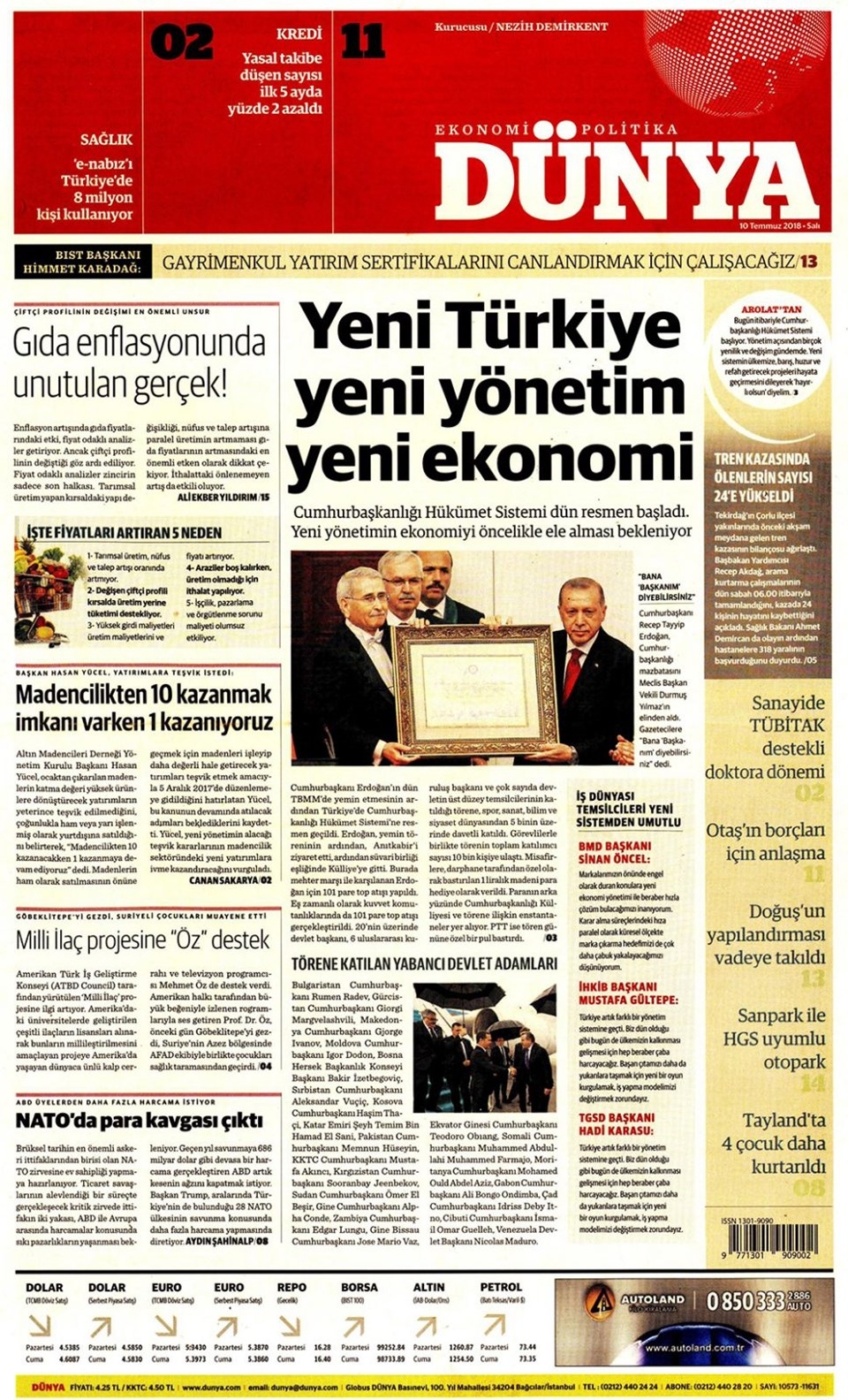 10 Temmuz 2018 Gazete manşetleri Hürriyet - Sözcü - Posta 10