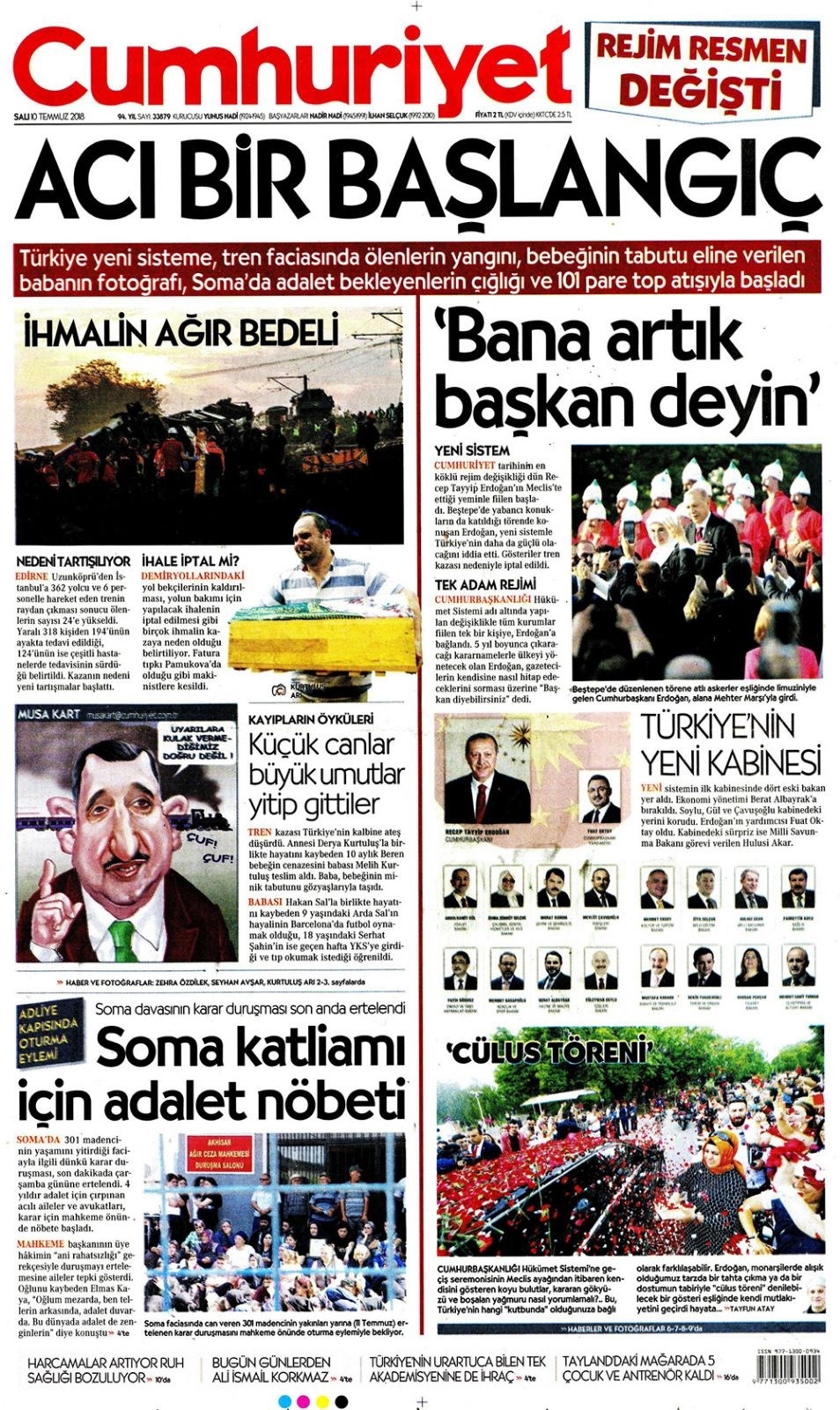 10 Temmuz 2018 Gazete manşetleri Hürriyet - Sözcü - Posta 11