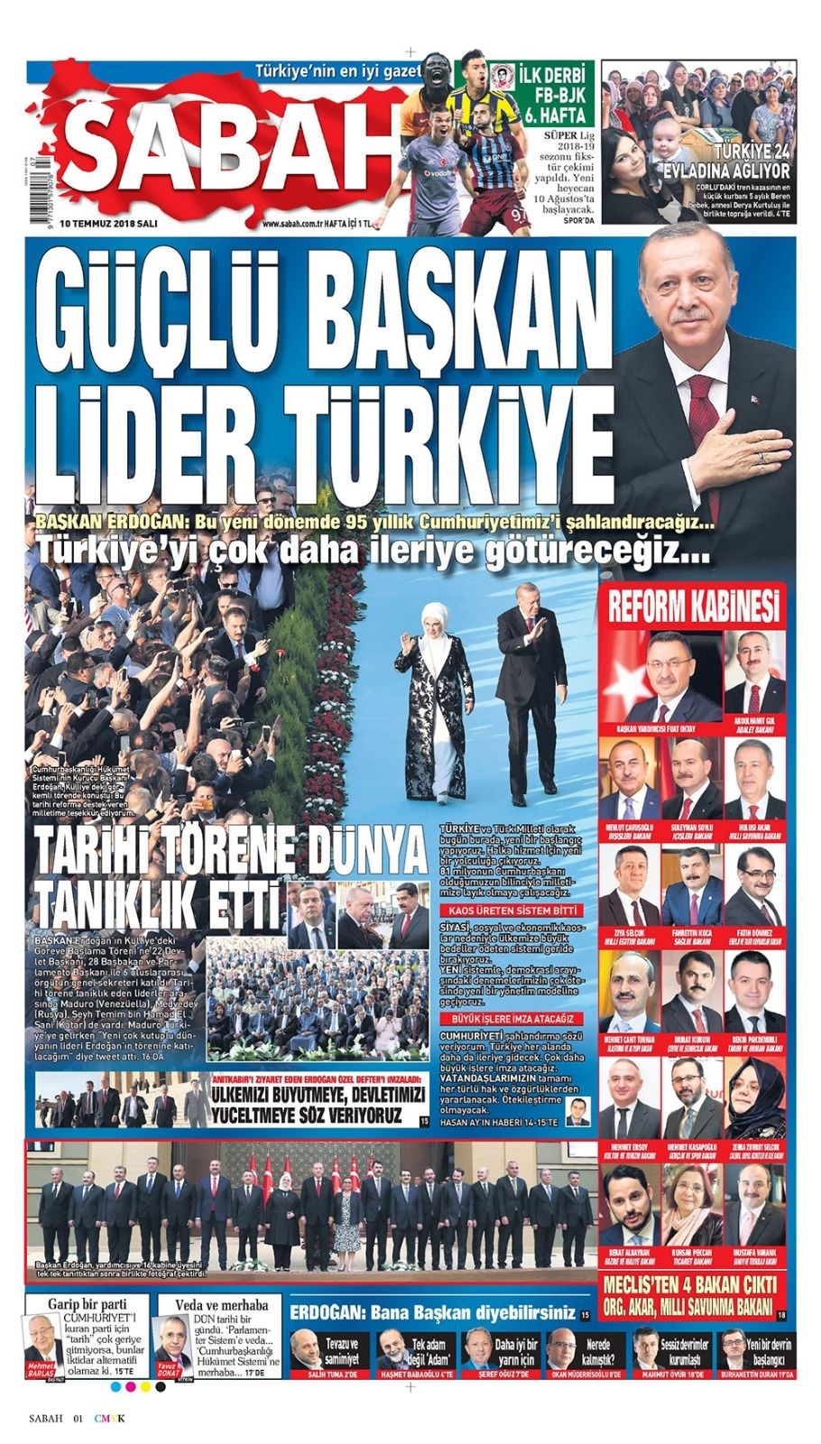 10 Temmuz 2018 Gazete manşetleri Hürriyet - Sözcü - Posta 2