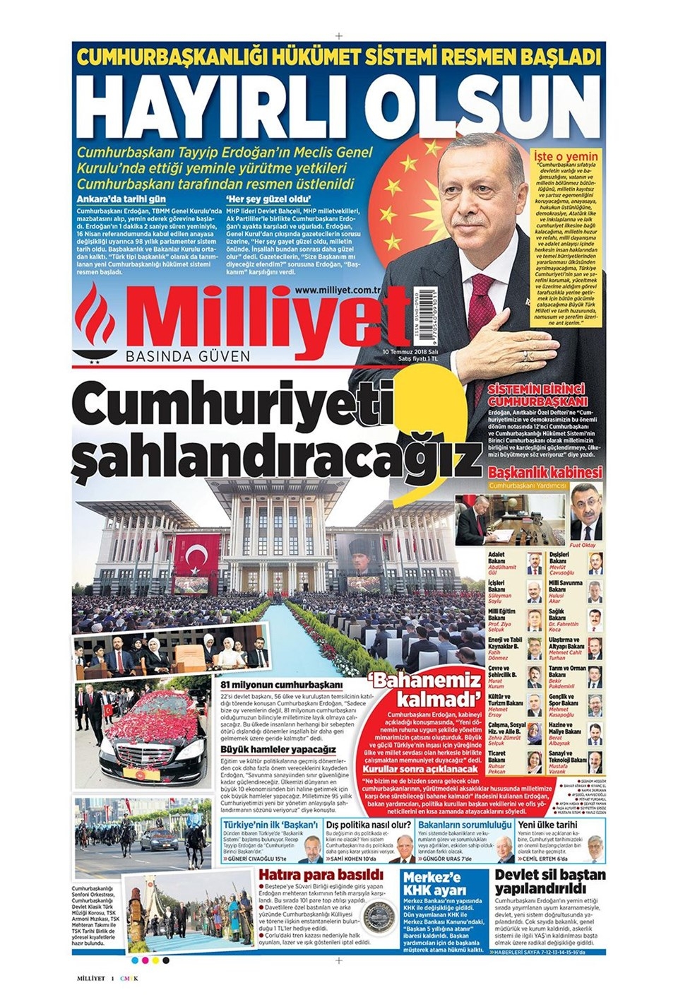 10 Temmuz 2018 Gazete manşetleri Hürriyet - Sözcü - Posta 6