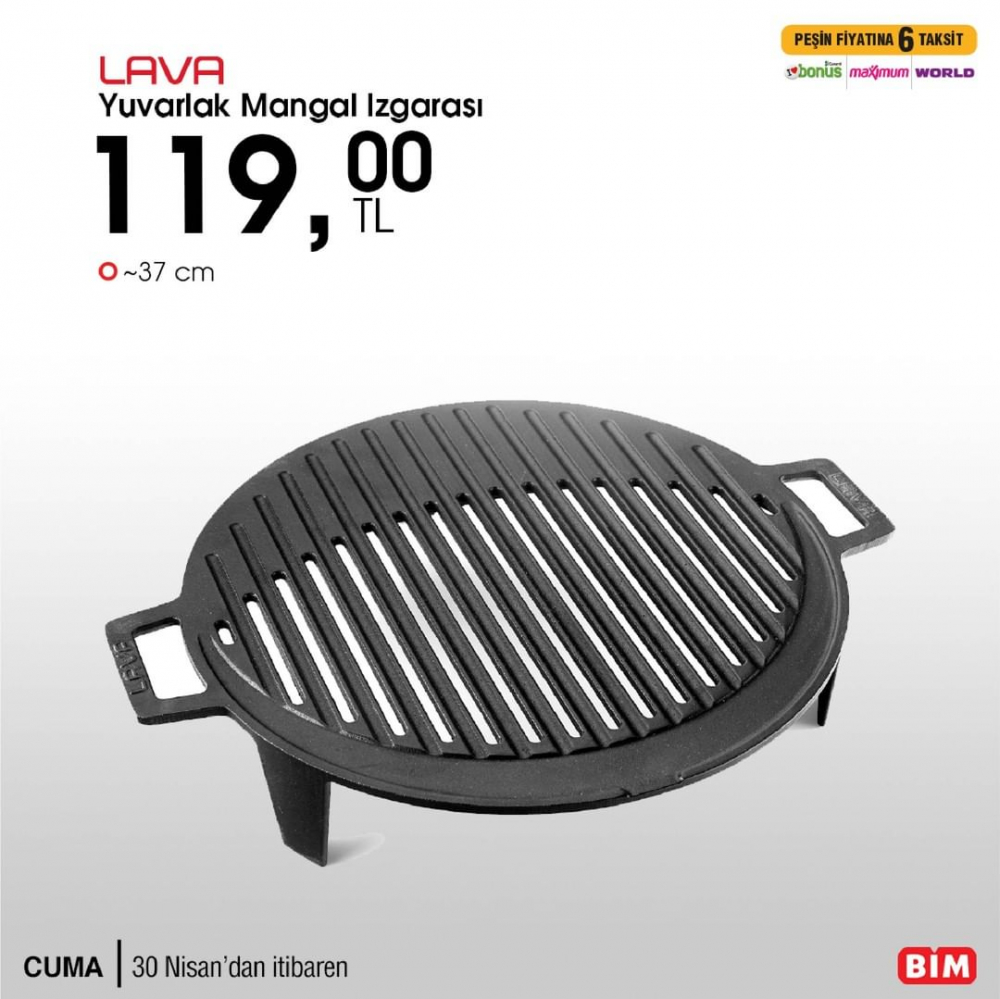 1 Mayıs Cumartesi Bim kataloğu | Bu cuma Bim'de neler var? | Lava mangal ızgarası 54