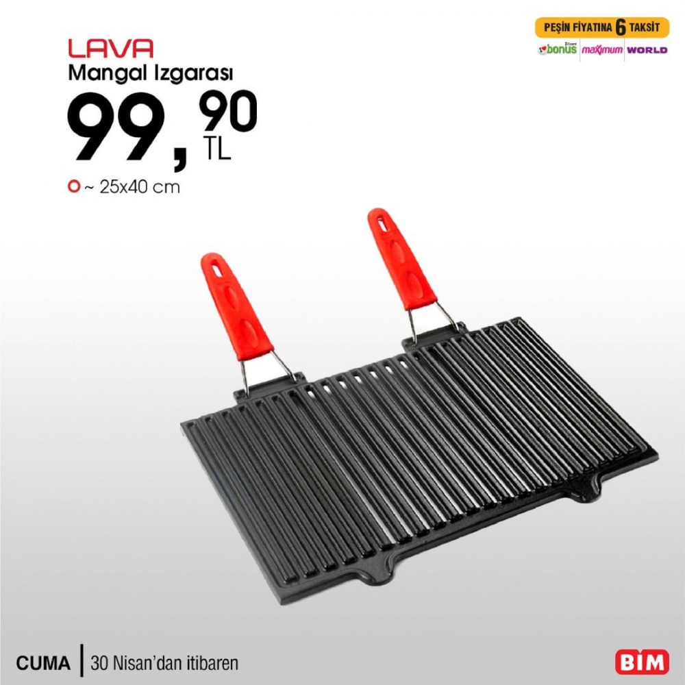 1 Mayıs Cumartesi Bim kataloğu | Bu cuma Bim'de neler var? | Lava mangal ızgarası 8