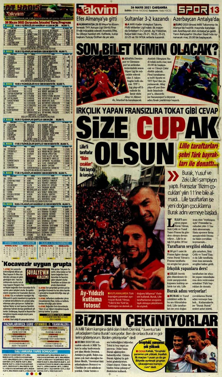 26 Mayıs 2021 Çarşamba günün spor manşetleri | Fenerbahçe, Galatasaray, Beşiktaş ve Trabzonspor'dan transfer haberler 11