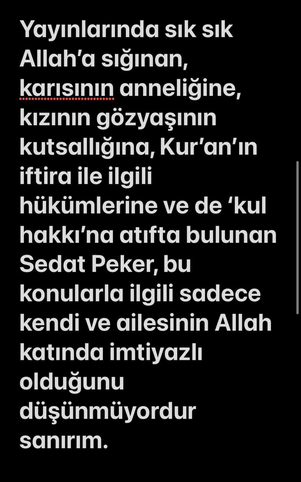 Dikkat çeken paylaşım! Sedat Peker, Defne Samyeli'den özür diledi 5