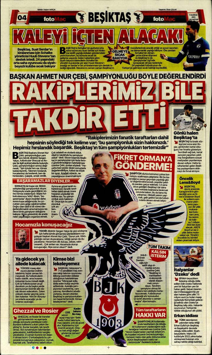 Bugünün spor manşetleri ( 7 Haziran 2021 spor gazetesi manşetleri) | Transfer haberleri 12