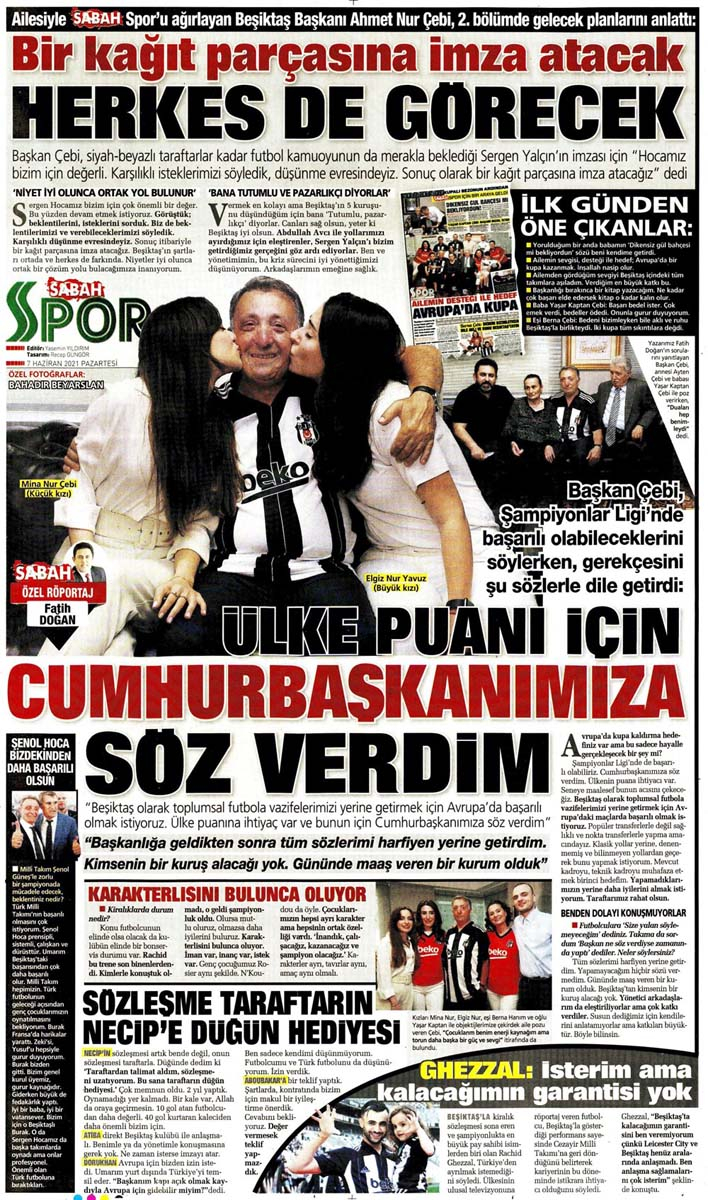 Bugünün spor manşetleri ( 7 Haziran 2021 spor gazetesi manşetleri) | Transfer haberleri 21