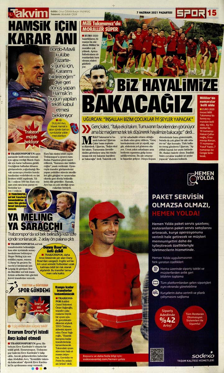 Bugünün spor manşetleri ( 7 Haziran 2021 spor gazetesi manşetleri) | Transfer haberleri 27