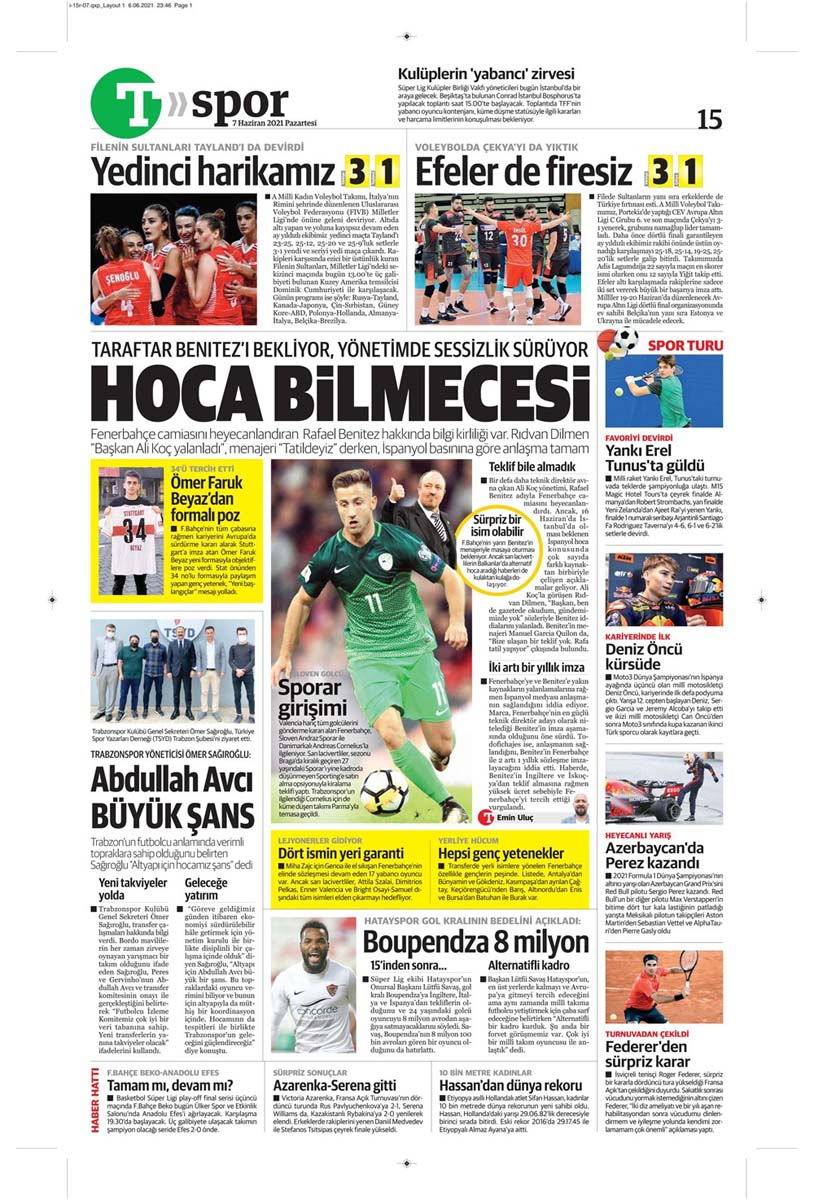 Bugünün spor manşetleri ( 7 Haziran 2021 spor gazetesi manşetleri) | Transfer haberleri 30