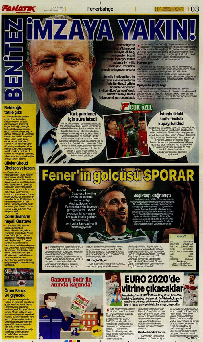 Bugünün spor manşetleri ( 7 Haziran 2021 spor gazetesi manşetleri) | Transfer haberleri 4