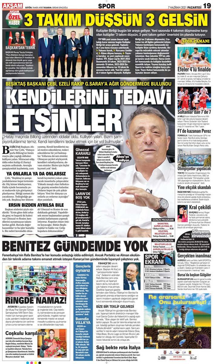 Bugünün spor manşetleri ( 7 Haziran 2021 spor gazetesi manşetleri) | Transfer haberleri 6