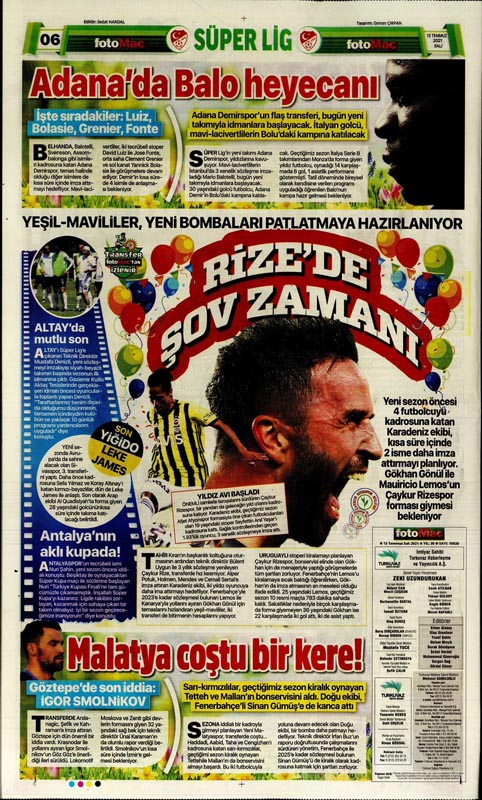 13 Temmuz 2021 günün spor manşetleri | Takımların transfer çalışmaları sürüyor 21