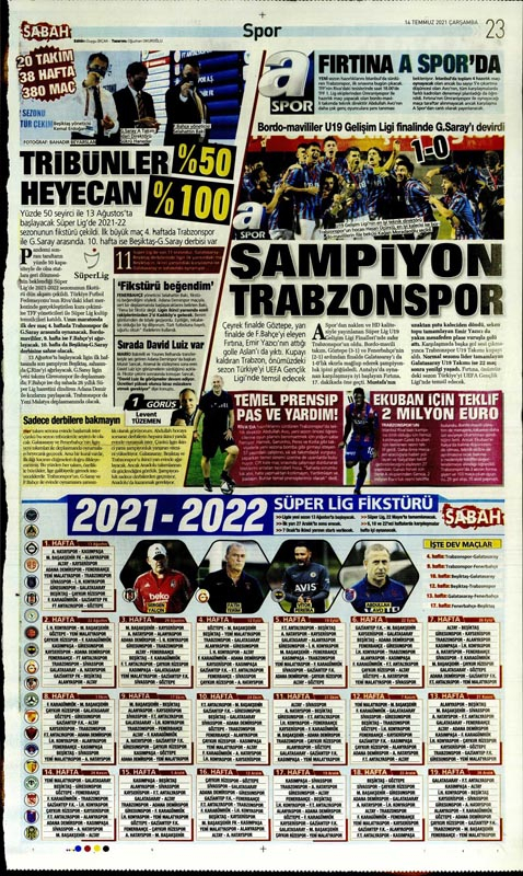 14 Temmuz 2021 Spor Manşetleri |4 büyüklerin transfer gündemi 16