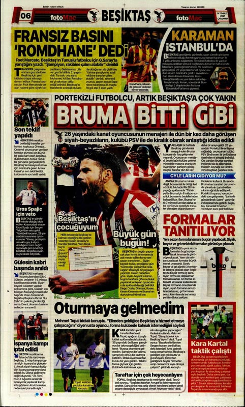 14 Temmuz 2021 Spor Manşetleri |4 büyüklerin transfer gündemi 26