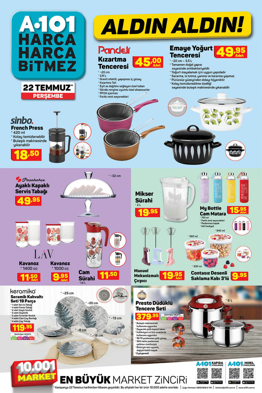 22 Temmuz A101 aktüel ürünler kataloğu  | A101 Aldın Aldın 22 Temmuz 9