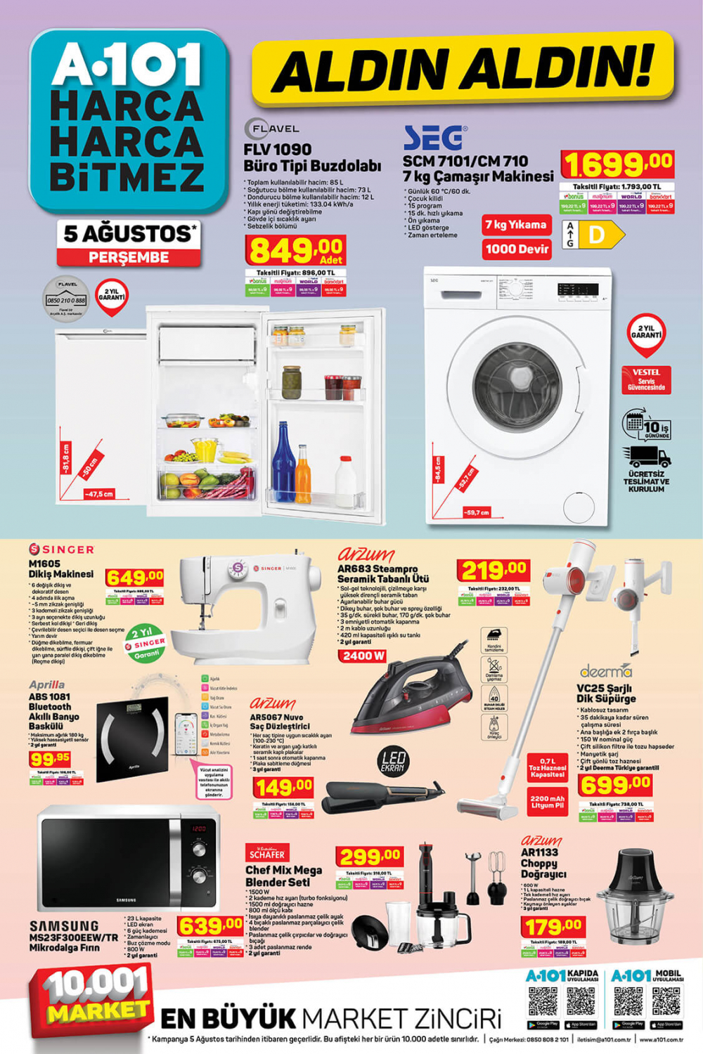 5 Ağustos 2021 A101 aktüel ürünler kataloğu | Elektronikten zücaciyeye, beyaz eşyadan mobilyaya indirimli ürünler! 5