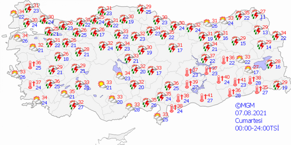 Meteoroloji Genel Müdürlüğü açıkladı! İşte 7 Ağustos Cumartesi günü yağış beklenen iller... 7