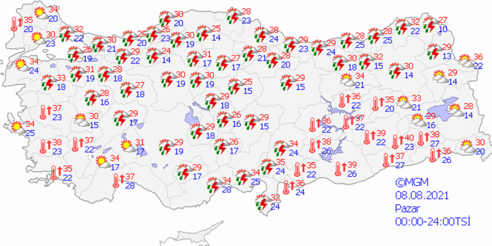 Meteoroloji Genel Müdürlüğü açıkladı! İşte 7 Ağustos Cumartesi günü yağış beklenen iller... 8