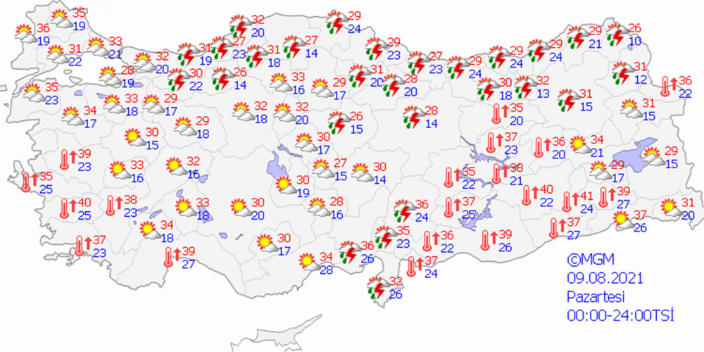 Meteoroloji Genel Müdürlüğü açıkladı! İşte 7 Ağustos Cumartesi günü yağış beklenen iller... 9